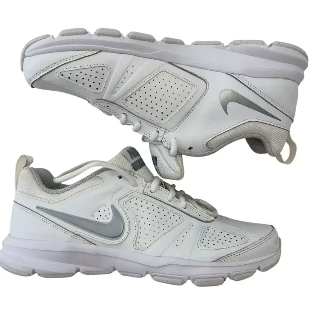 Nike T-Lite XI Shoes Women's Size 8.5 White & Gray Casual Sneakers